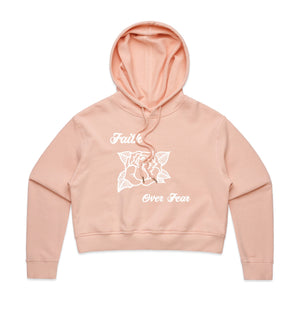 Faith Over Fear Womens Crop Hood