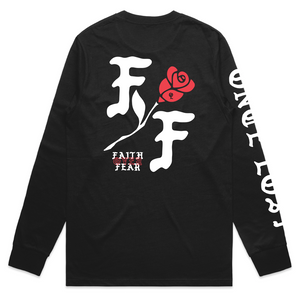 Men's Red Rose F/F Long Sleeve Black