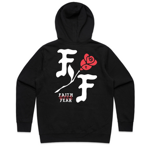 Womens Red Rose Faith/Fear Hoodie